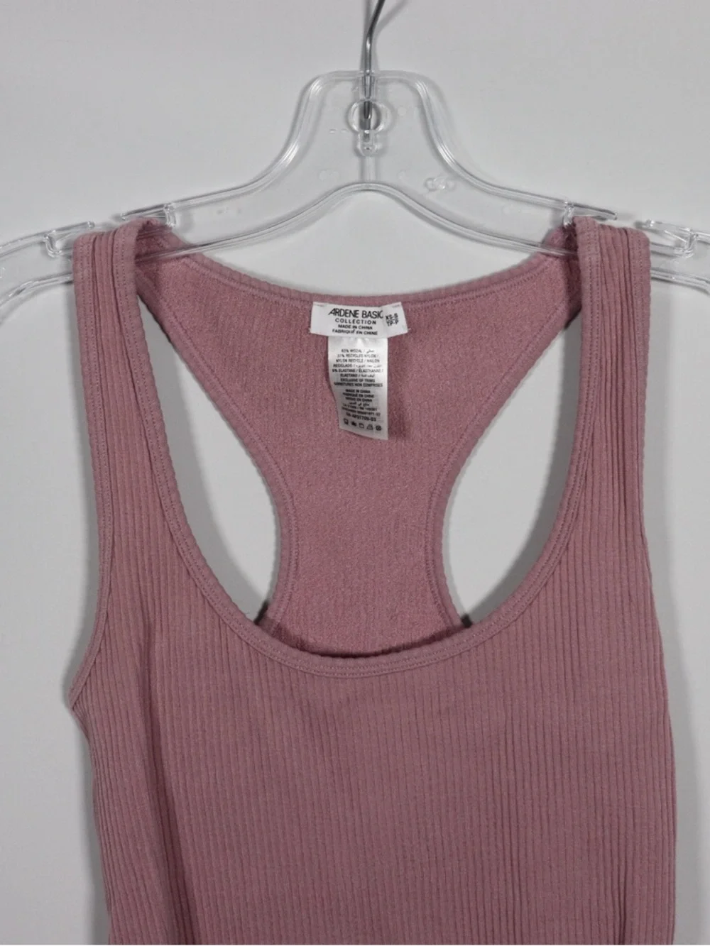 Ardene Pink Ribbed Cropped Racerback Tank Top XS/S - Picture 3 of 8